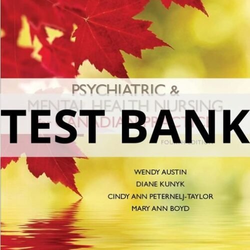 psychiatric and mental health nursing for canadian practice test bank​